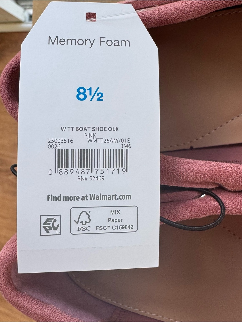 Time and Tru Women's Pink Boat Shoes Memory Foam Slip On Deck Loafers 8.5 Medium - Picture 10 of 14